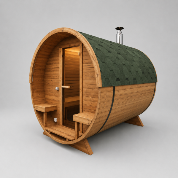 3m Ø2,2m Fasssauna (Terrasse)
