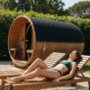 3m Ø2,2m Fasssauna (Terrasse)